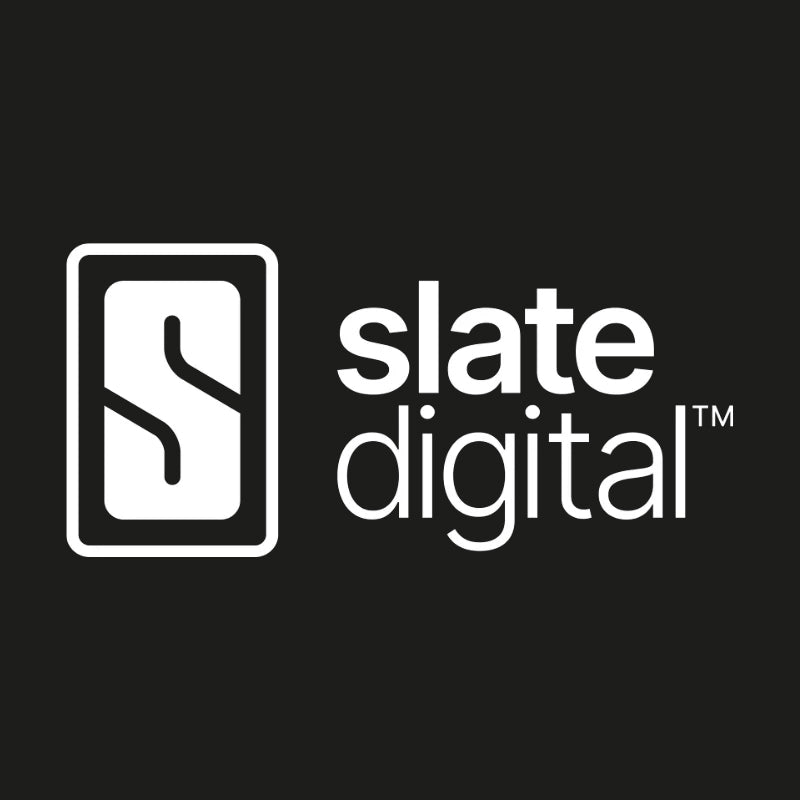 Slate Digital logo on a black background